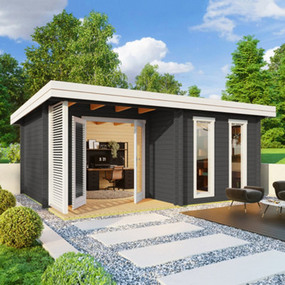Lasita Orkney Summer House - 5.2m x 4m - Log Cabin Double Glazed with Porch - 6