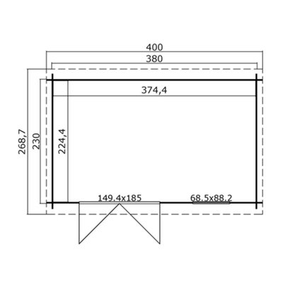 Lasita Osland Amira 230 Pent Log Cabin - 3.8m x 2.3m - 28mm Summer House - 3