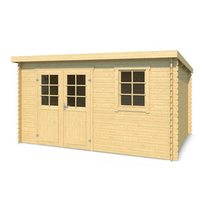 Lasita Osland Amira 230 Pent Log Cabin - 3.8m x 2.3m - 28mm Summer House - 4