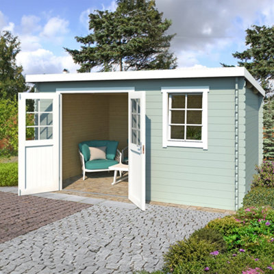 Lasita Osland Amira 230 Pent Log Cabin - 3.8m x 2.3m - 28mm Summer House - 6
