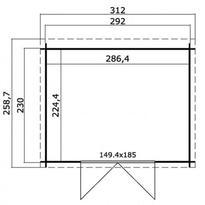 Lasita Osland Atlanta - 2.3m x 2.92m - Pent Roof Log Cabin Summer House - 3