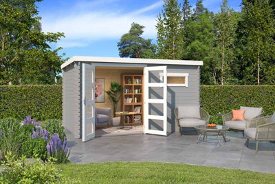 Lasita Osland Augusta Log Cabin - 3.8m x 2.3m - Flat Roof Log Cabin - 4