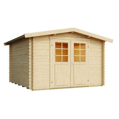 Lasita Osland Australia 34mm Log Cabin - 2.8m x 2.8m - Apex Roof Garden Building - 4