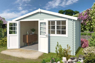 Lasita Osland Axel 230 - 3.8m x 2.3m - Traditional Style Log Cabin Summer House - 5