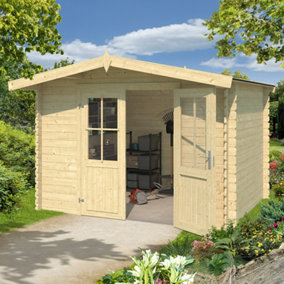 Lasita Osland Baltimore Log Cabin - 2.92m x 2.3m - with Canopy Roof Overhang