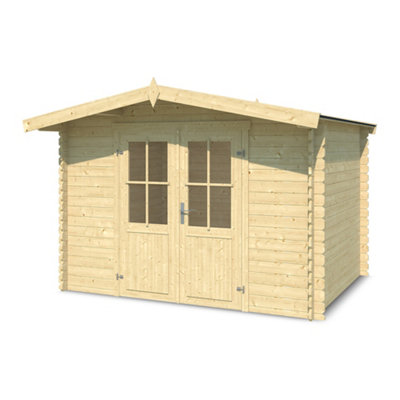 Lasita Osland Baltimore Log Cabin - 2.92m x 2.3m - with Canopy Roof Overhang - 4