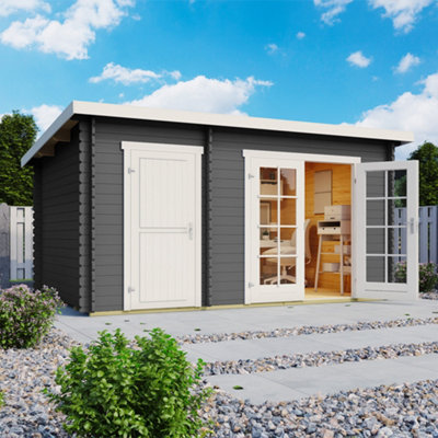Lasita Osland Belmont 1 Two Room Log Cabin - 3.8m x 2.5m - with Side Store - 5