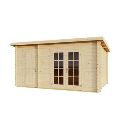 Lasita Osland Belmont 2 Two Room Log Cabin - 4.25m x 2.8m - Summer House with Side Store - 3