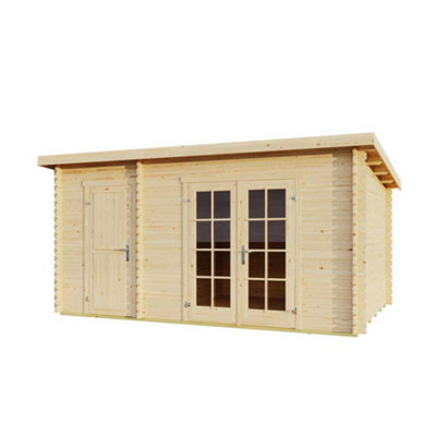 Lasita Osland Belmont 2 Two Room Log Cabin - 4.25m x 2.8m - Summer House with Side Store