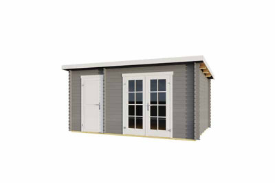 Lasita Osland Belmont 2 Two Room Log Cabin - 4.25m x 2.8m - Summer House with Side Store - 6