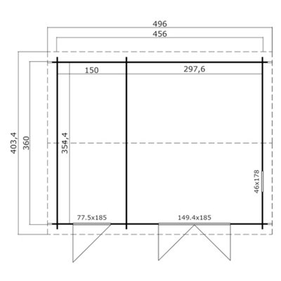 Lasita Osland Carroz 2 Two Room Summer House - 4.6m x 3.6m - Log Cabin with Side Store