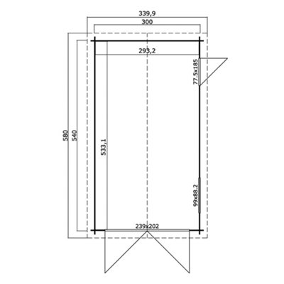 Lasita Osland Dillon 540 Wooden Garage - 5.4m x 3m - Log Cabin Garage - 3