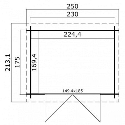 Lasita Osland Indi 175 Log Cabin - 2.3m x 1.75m - 28mm Log Cabin Shed - 3