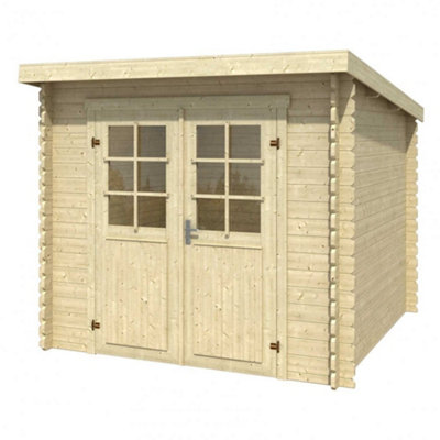 Lasita Osland Indi 230 Pent Log Cabin - 2.3m x 2.3m - Small Garden Summer House - 4