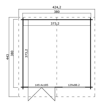 Lasita Osland Isar 34mm Traditional Log Cabin - 3.8m x 3.8m - Apex Roof Garden Building - 3