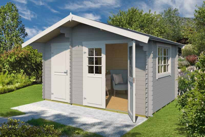 Lasita Osland Keila 28 with Side Store - 3.8m x 2.5m - Traditional Style Log Cabin Summer House - 6