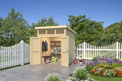 Lasita Osland Kibo 1 Storage Shed with Skylight - 2m x 2m - 28mm Wall Logs