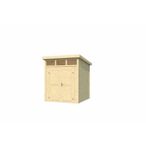 Lasita Osland Kibo 1 Storage Shed with Skylight - 2m x 2m - 28mm Wall Logs