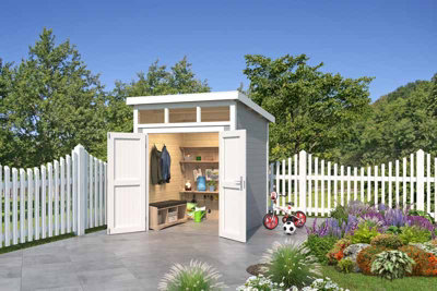 Lasita Osland Kibo 1 Storage Shed with Skylight - 2m x 2m - 28mm Wall Logs - 4