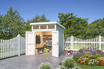 Lasita Osland Kibo 1 Storage Shed with Skylight - 2m x 2m - 28mm Wall Logs - 6