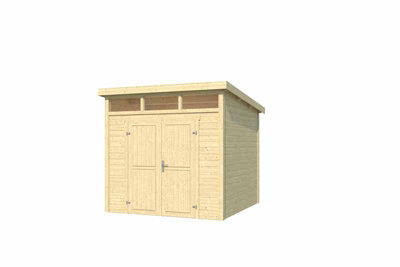 Lasita Osland Kibo 3 Storage Shed with Skylight - 2.5m x 2.5m - 28mm Wall Logs