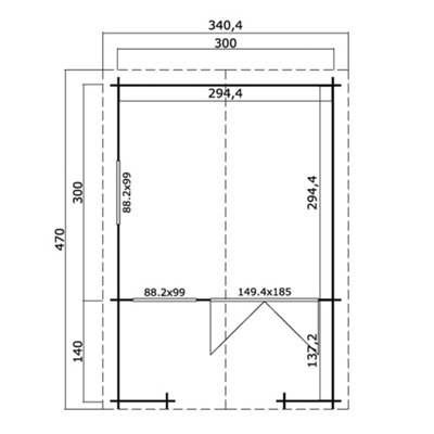 Lasita Osland Lola 2 Log Cabin with Terrace - 3m x 3m - Traditional Log Cabin - 3
