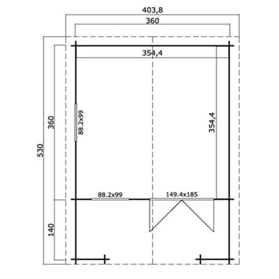 Lasita Osland Luna 2 Log Cabin with Porch - 5m x 3.6m - Traditional Style with Veranda Area - 3