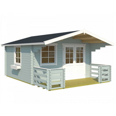 Lasita Osland Luna 2 Log Cabin with Porch - 5m x 3.6m - Traditional Style with Veranda Area - 4