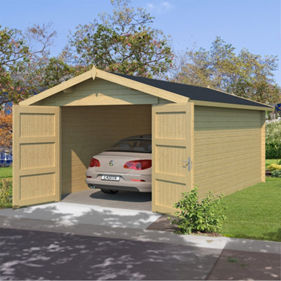 lasita Osland Mauritius Wooden Garage - 3.3m x 5.1m - Log Cabin Garage