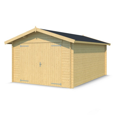 lasita Osland Mauritius Wooden Garage - 3.3m x 5.1m - Log Cabin Garage - 4