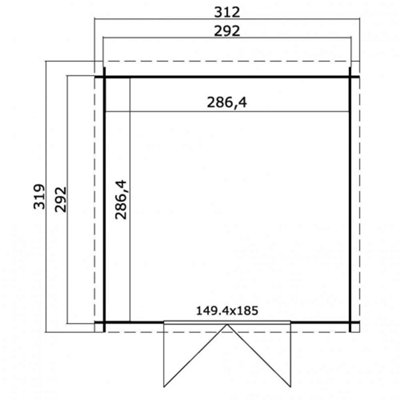 Lasita Osland Miami - 2.92m x 2.92m - Pent Roof Log Cabin Summer House - 3