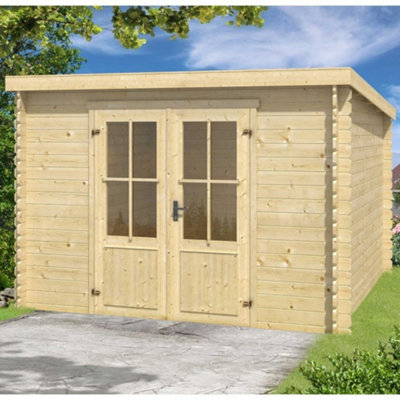 Lasita Osland Miami - 2.92m x 2.92m - Pent Roof Log Cabin Summer House - 4