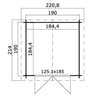 Lasita Osland Morava B Log Cabin - 1.9m x 1.9m - 28mm Log Cabin Shed - 3
