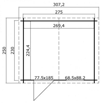 Lasita Osland Nina 230 Log Cabin - 2.75m x 2.3m - 28mm Summer House - 3