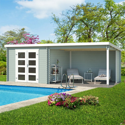 Lasita Osland Novia 275 Log Cabin with Veranda - 6m x 2.7m - Summer House - 5