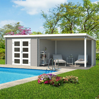 Lasita Osland Novia 275 Log Cabin with Veranda - 6m x 2.7m - Summer House - 6
