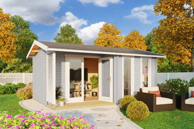 Lasita Osland Riverside Log Cabin - 4.8m x 3m - 28mm Summer House - 4