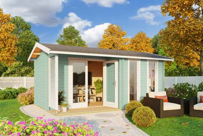 Lasita Osland Riverside Log Cabin - 4.8m x 3m - 28mm Summer House - 5