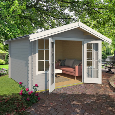 Lasita Osland Robin Log Cabin - 3.3m x 2.8m - Traditional Log Cabin with Overhang Roof - 6