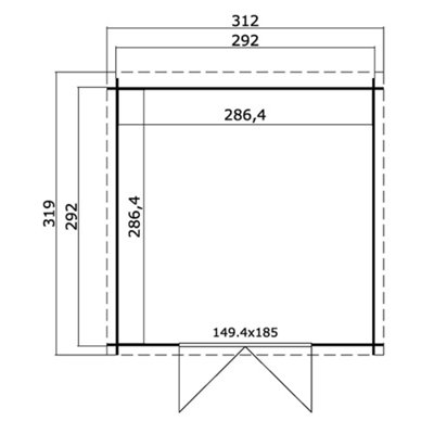 Lasita Osland Sacramento - 2.92m x 2.92m - Pent Roof Log Cabin Summer House - 3