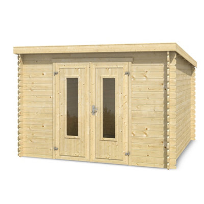 Lasita Osland Sacramento - 2.92m x 2.92m - Pent Roof Log Cabin Summer House - 4
