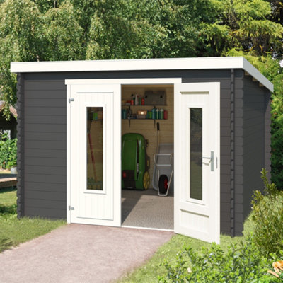 Lasita Osland Sacramento - 2.92m x 2.92m - Pent Roof Log Cabin Summer House - 5
