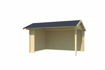 Lasita Osland San Diego Gazebo Shelter - 4.25m x 3m - 34mm Wall Logs Garden Canopy