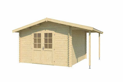 Lasita Osland Tulsa Log Cabin with Log Store - 4.3m x 2.9m - Apex Roof