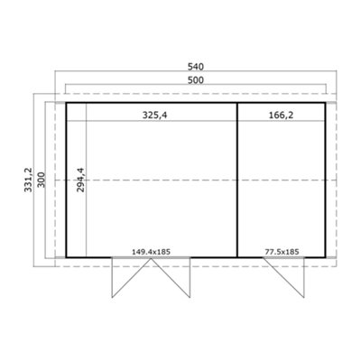 Lasita Osland Tuvalu XL Storage Shed Two Rooms - 5m x 3m - 28mm Wall Logs - 3