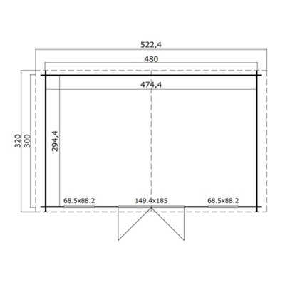 Lasita Osland Udo 300 - 4.8m x 3m - Traditional Style Log Cabin Summer House - 3