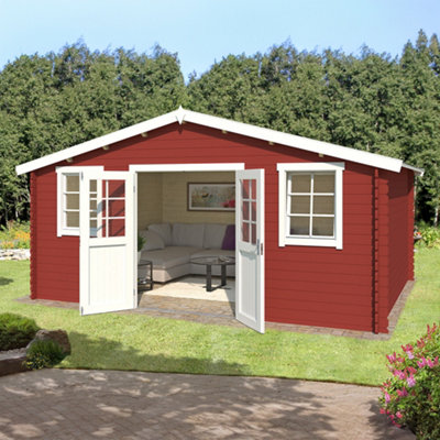 Lasita Osland Udo 300 - 4.8m x 3m - Traditional Style Log Cabin Summer House - 5