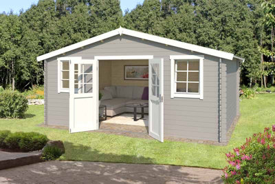 Lasita Osland Udo 380 - 4.8m x 3.8m - Traditional Style Log Cabin Summer House - 6