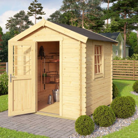 Lasita Osland Wels 1 Log Cabin - 2m x 2m - Traditional Apex Style Garden Room