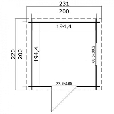 Lasita Osland Wels 1 Log Cabin - 2m x 2m - Traditional Apex Style Garden Room - 3